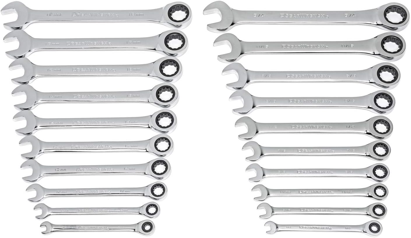 GEARWRENCH 20 Piece Ratcheting Combination Wrench | SAE & Metric | 35720A-02