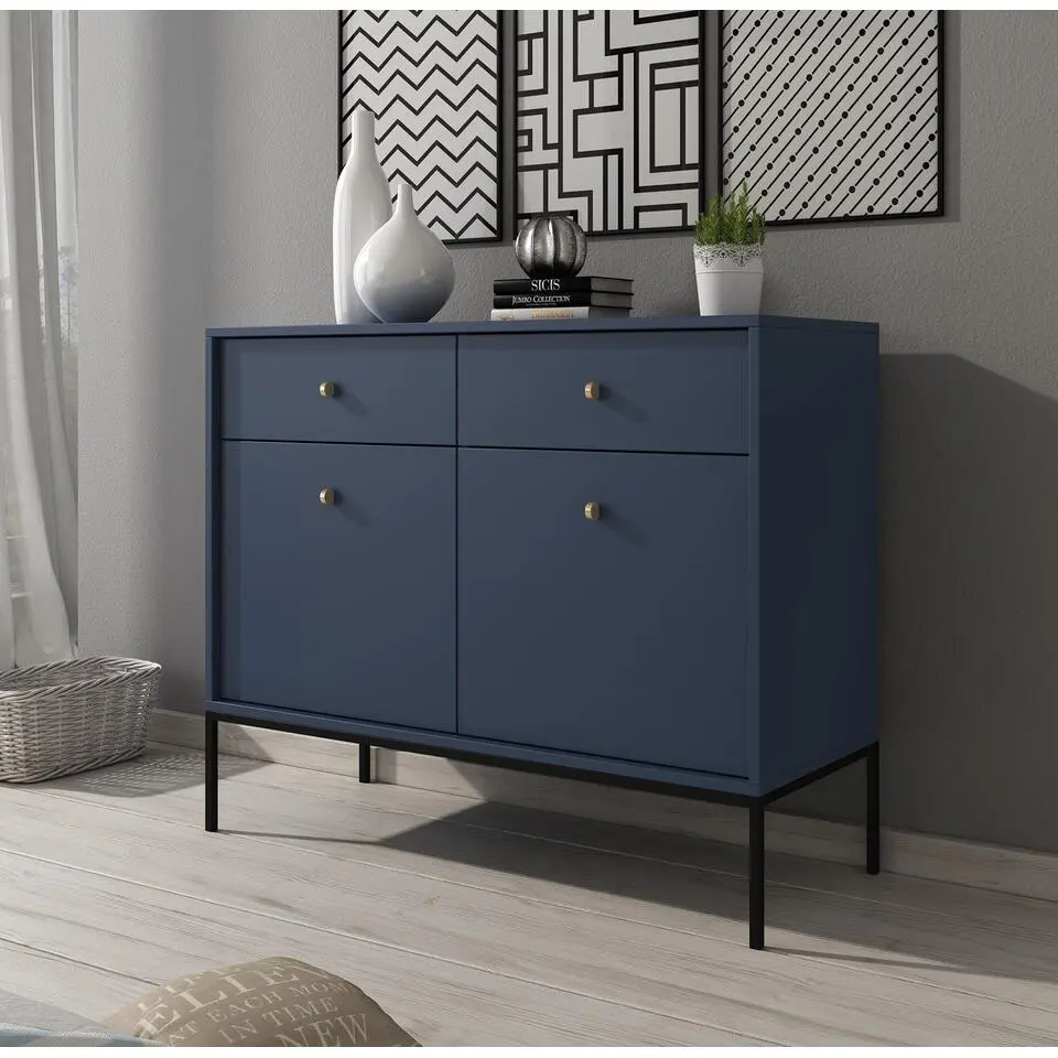 Meubella - Dressoir Moreno - Blauw - 104 cm