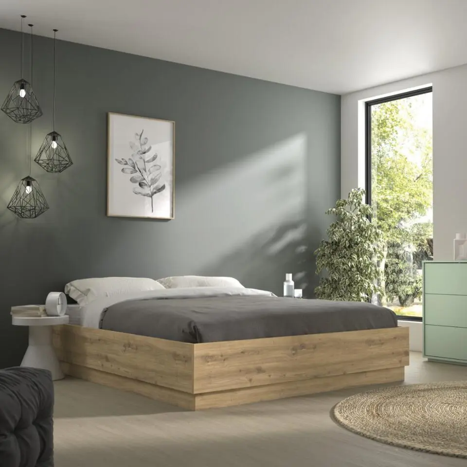 CALICOSY - Opbergbed TIDY - Licht hout - 36x145x194 cm