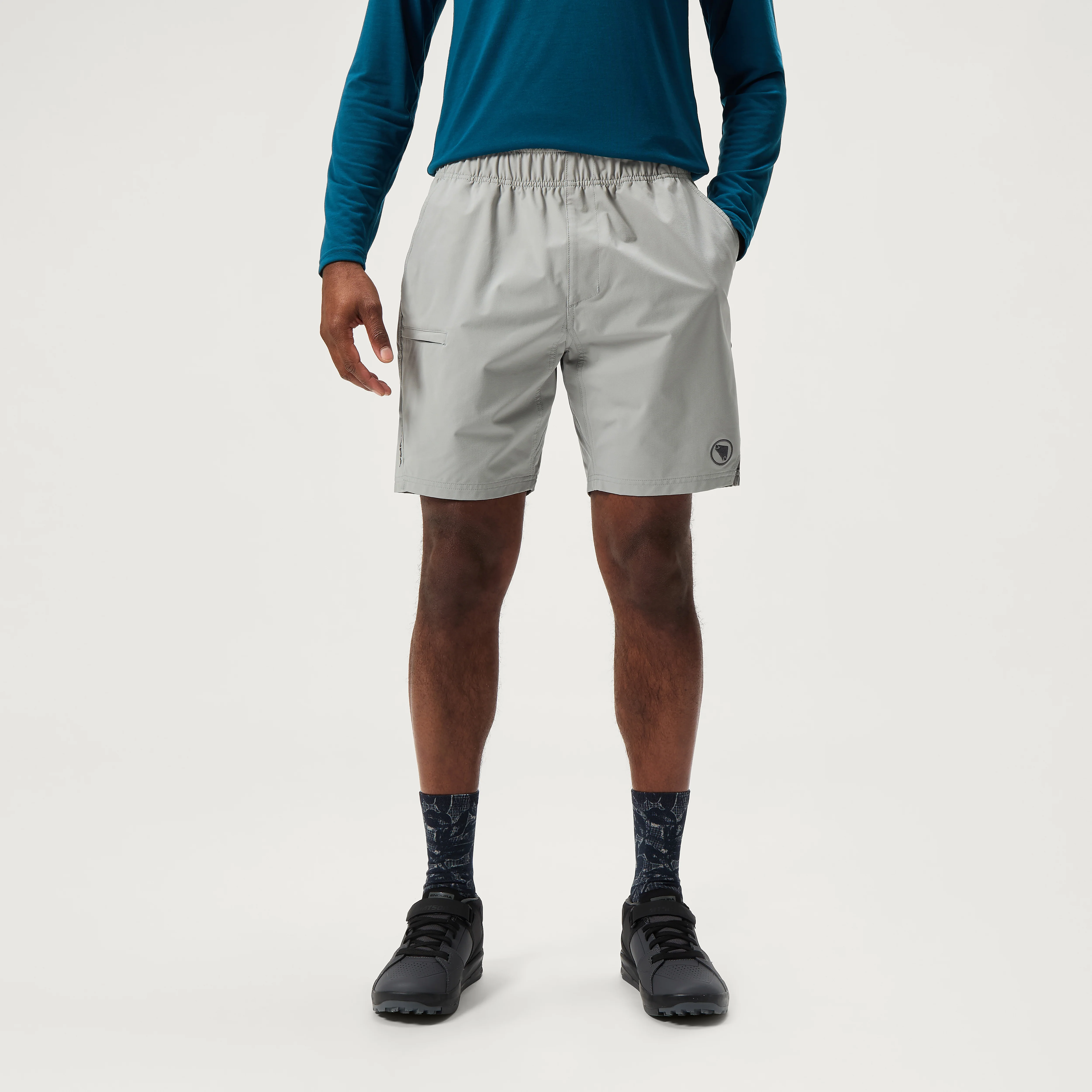 Men's Loop Baggy Shorts With Liner - Dreich Grey
