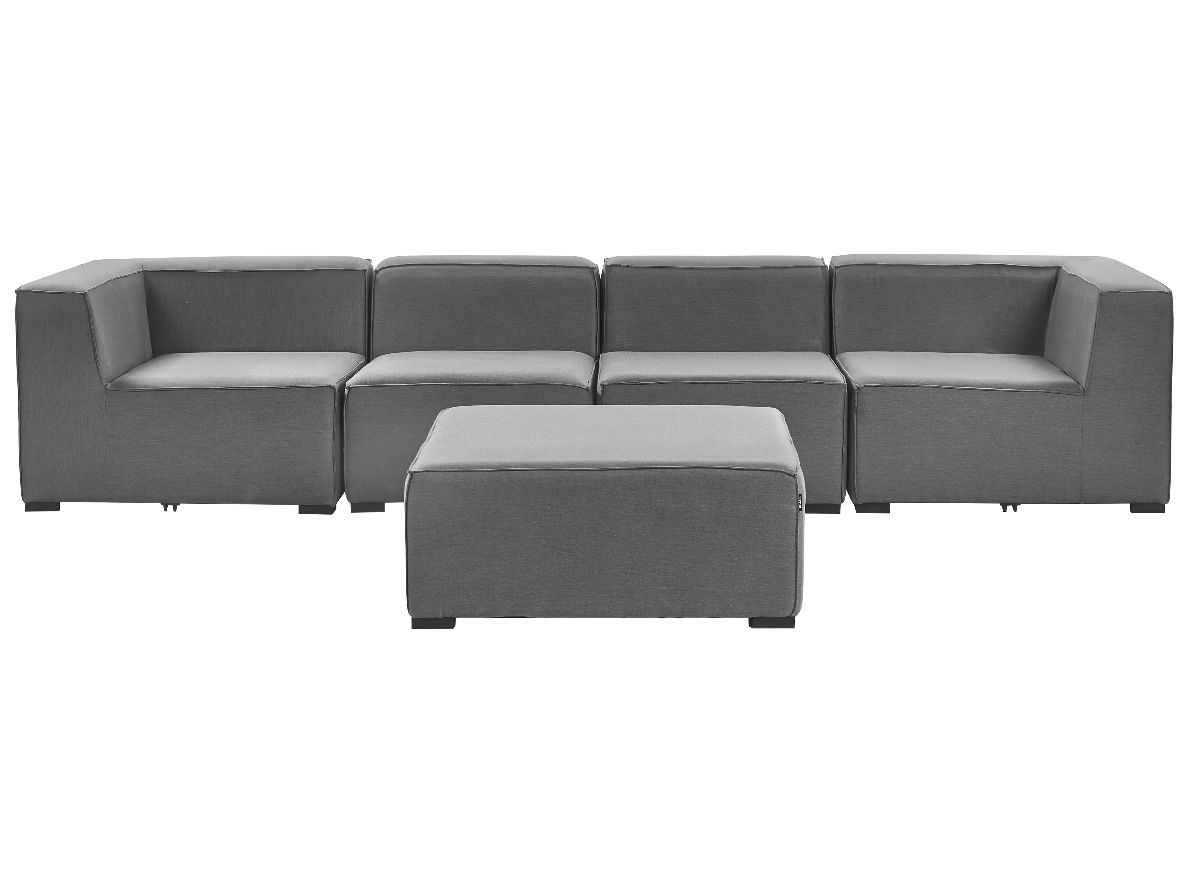 Garden Sofa with Ottoman 4 Seater AREZZO Modular Grey