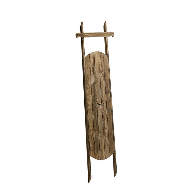 Poinsettia Decorative Wooden Christmas Sled