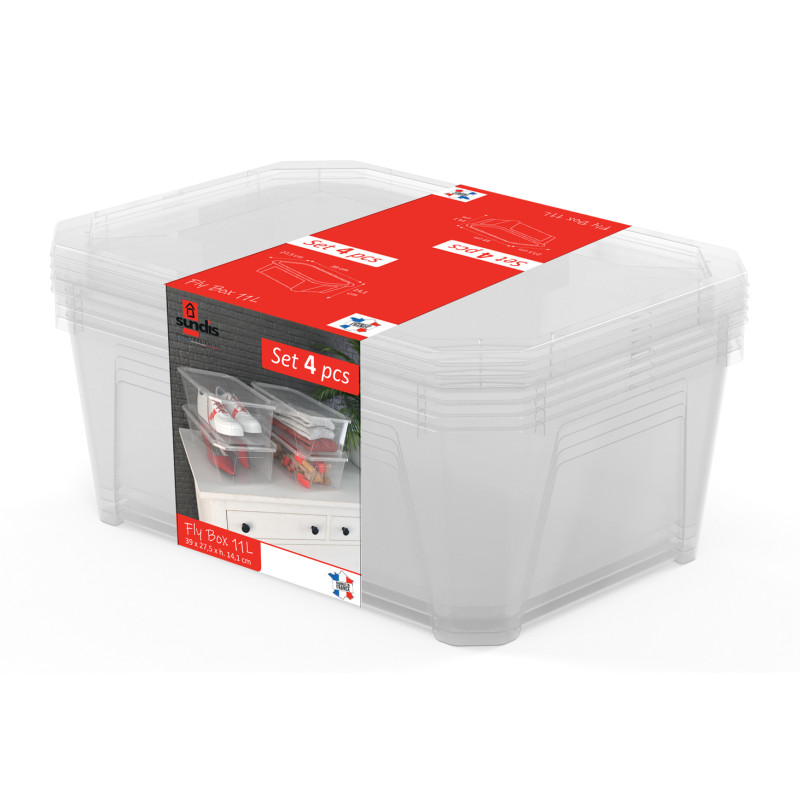 Box de rangement Fly Box 11 L 4 pièces SUNDIS