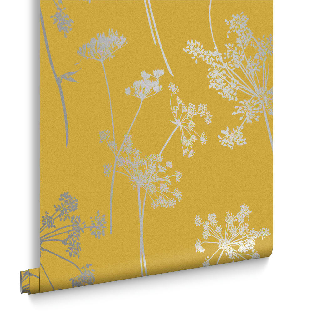 - papier peint anthriscus été jaune argent 1005x52cm