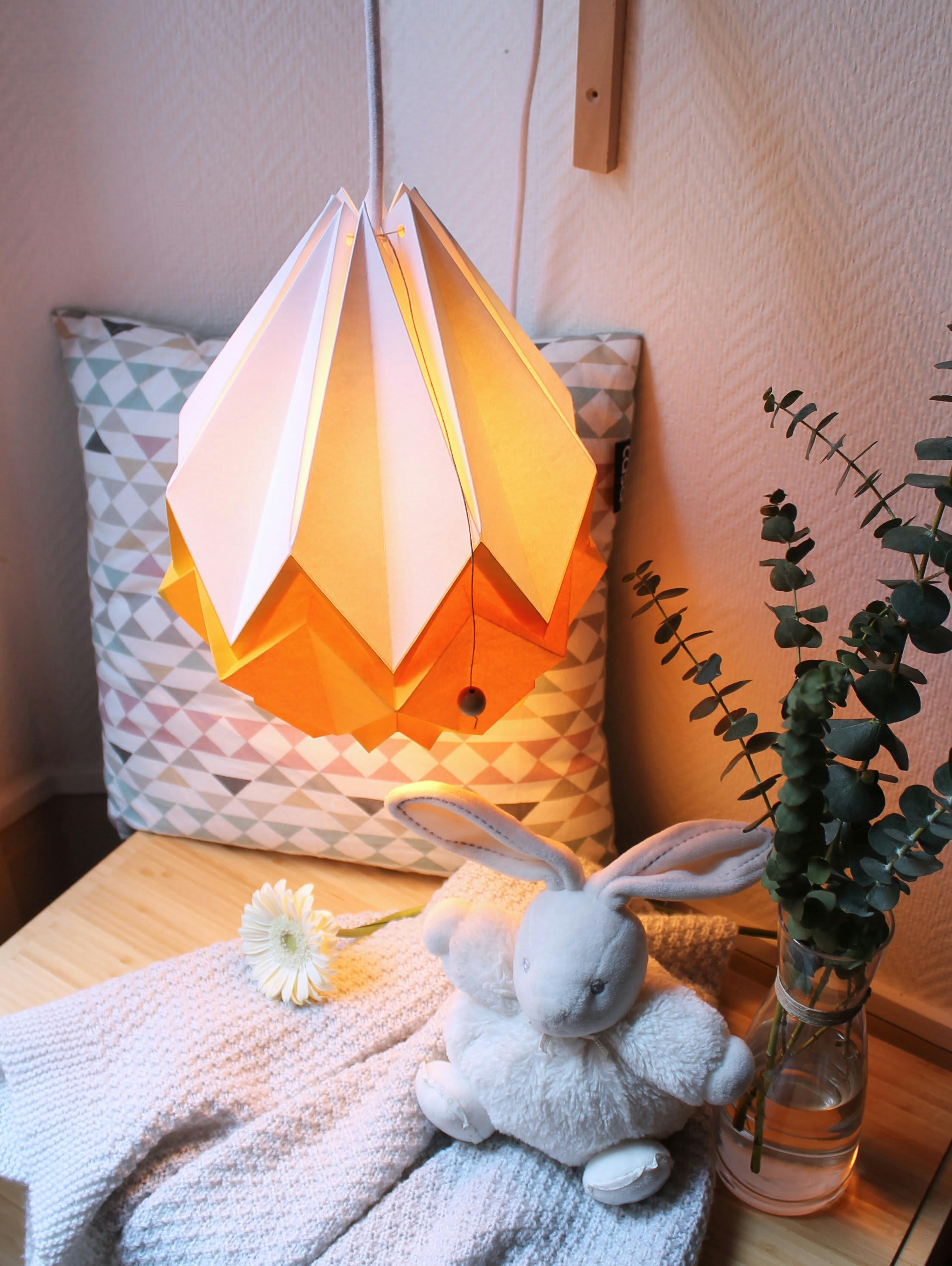 ORIGAMI - Suspension origami bicolore en papier M