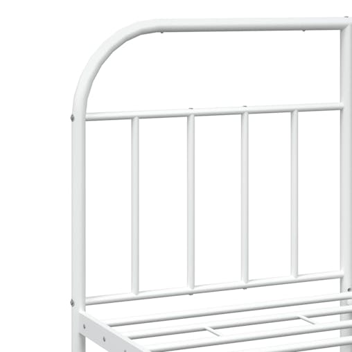 NNEVL Metal Bed Frame with Headboard and Footboard White 153x203 cm Queen