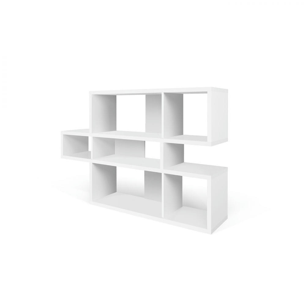 LONDON - Bibliothèque effet bois blanc laqué