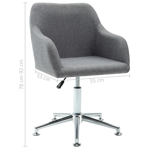 NNEVL Swivel Office Chair Light Grey Fabric