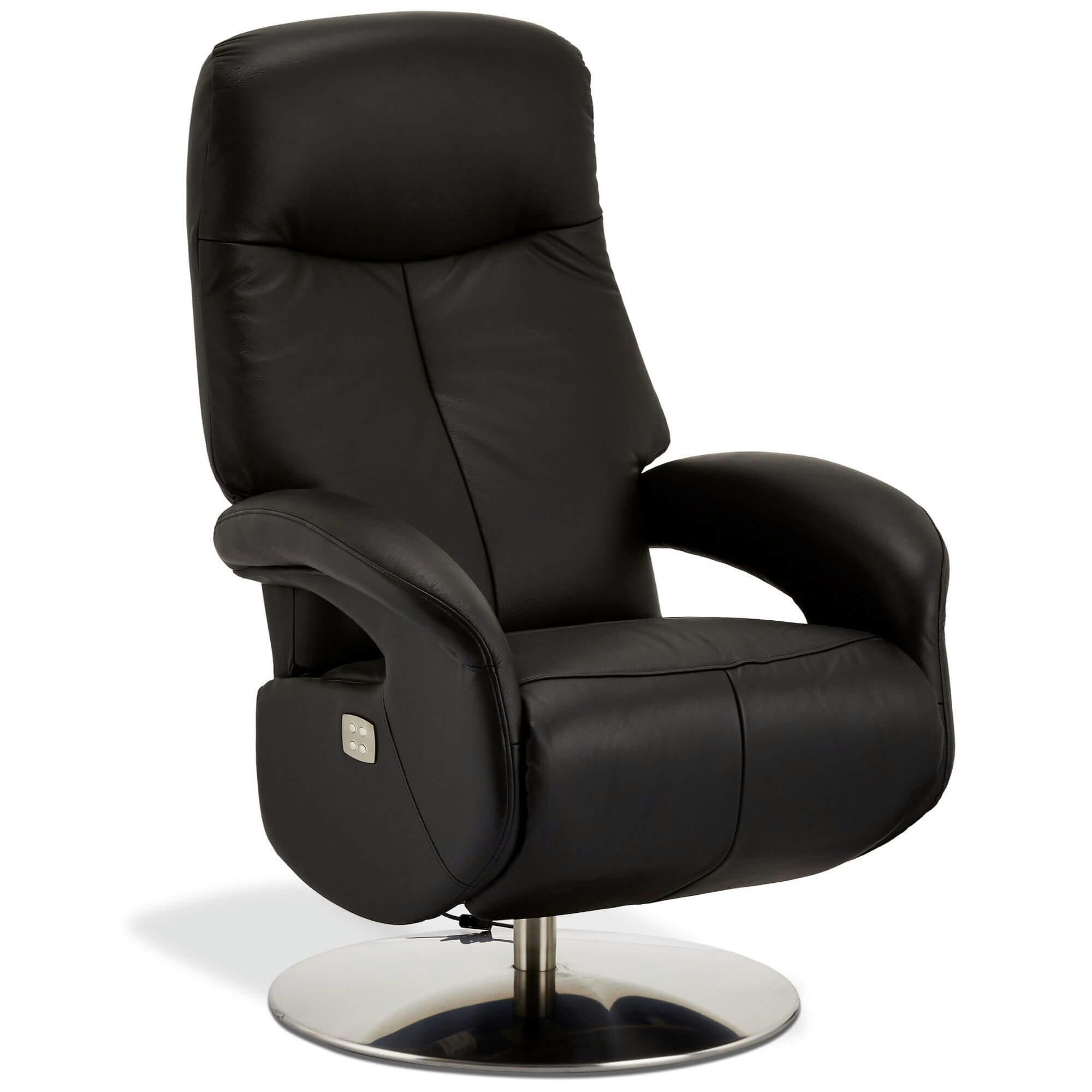 BULL - Fauteuil relax electrique en cuir noir