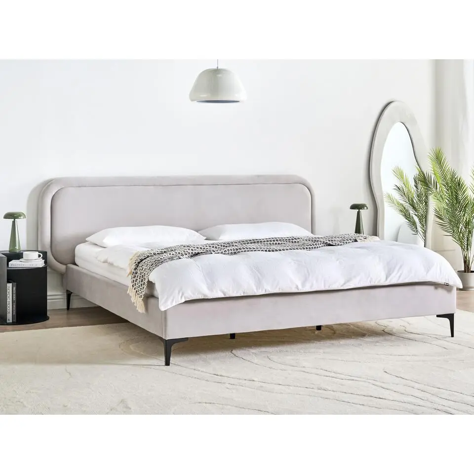 SUZETTE - Tweepersoonsbed - Lichtgrijs - 180 x 200 cm - Polyester
