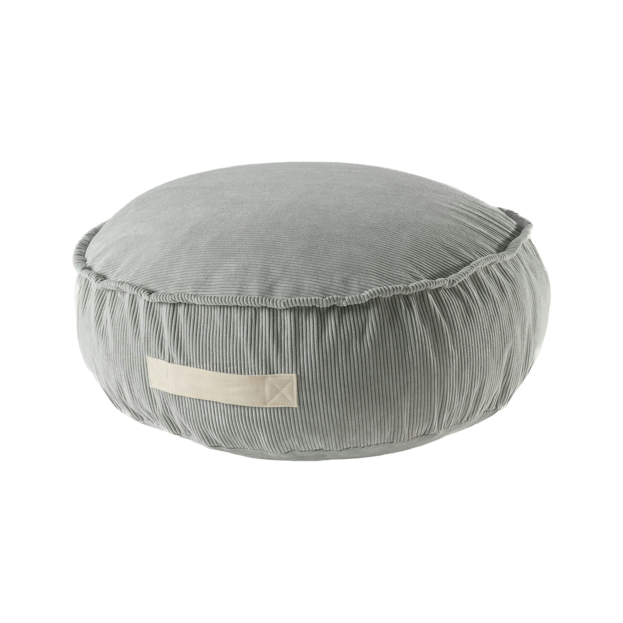- MeowBaby® Pouf en Velours Côtelé Rond pour enfants, 65x20 cm, Gris
