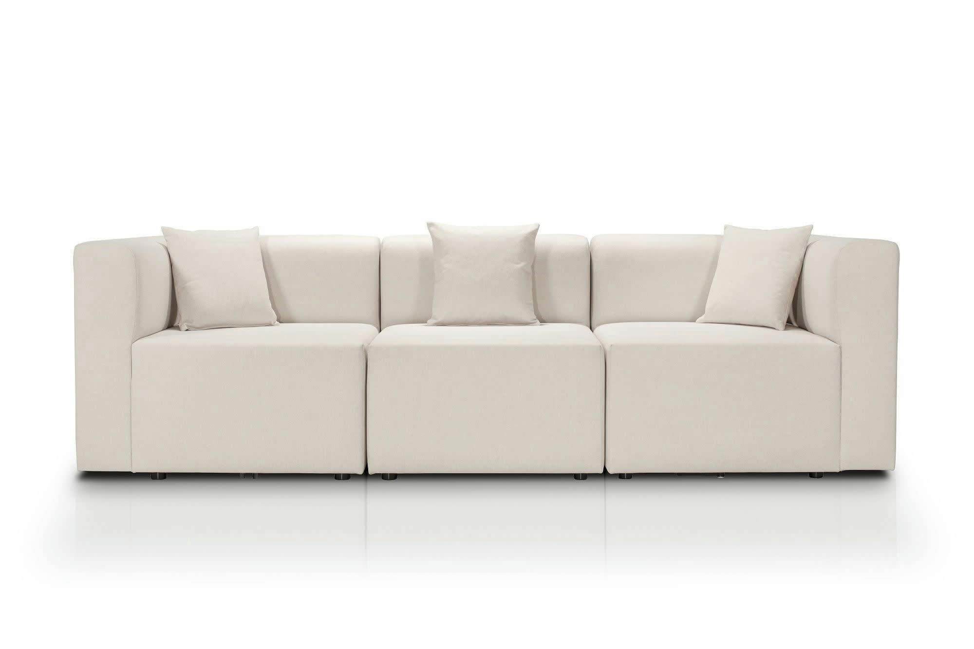 CENTAURI - Canapé modulable 3 places  en tissu beige clair