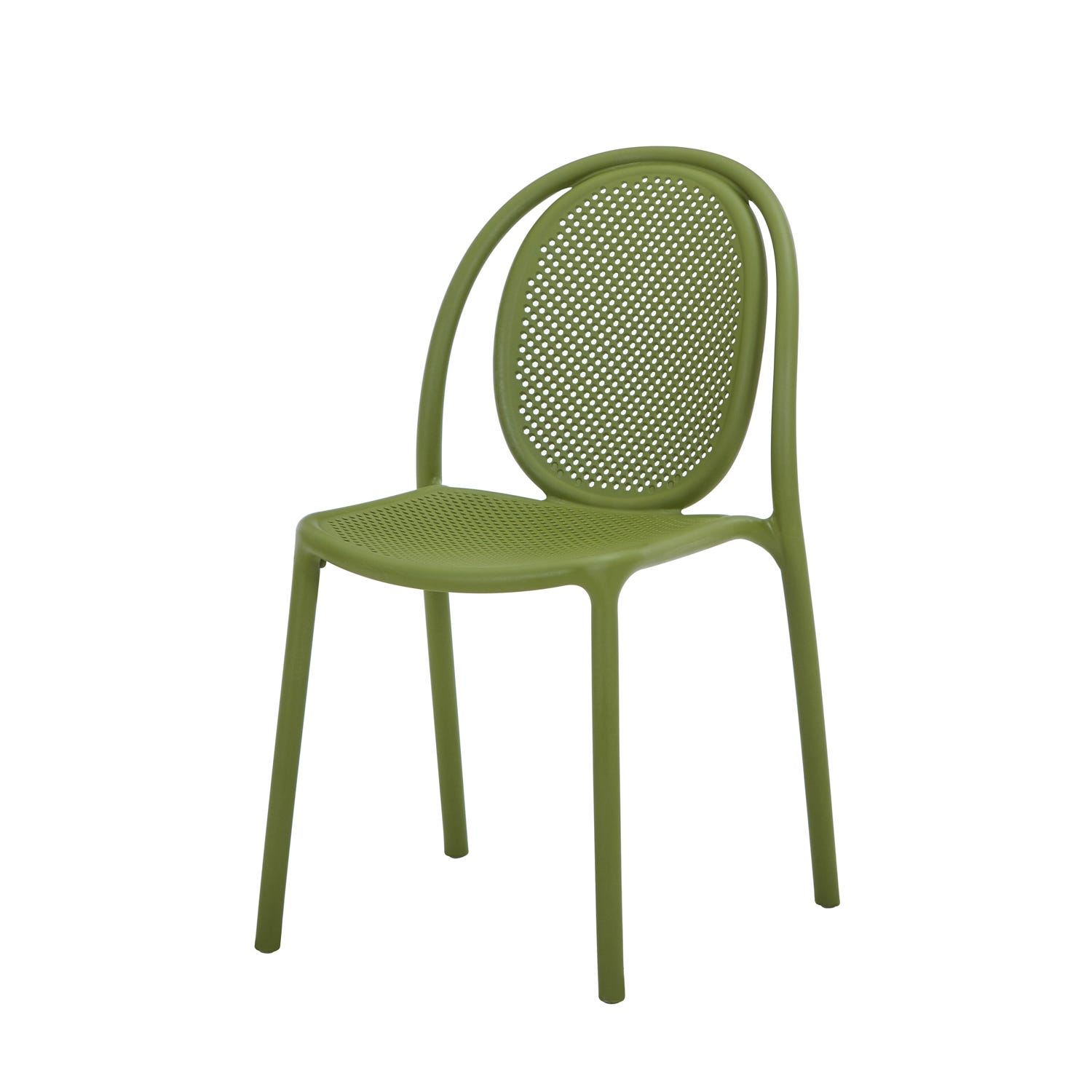 Sedia da giardino schienale ovale plastica 39x41,5x82 cm verde