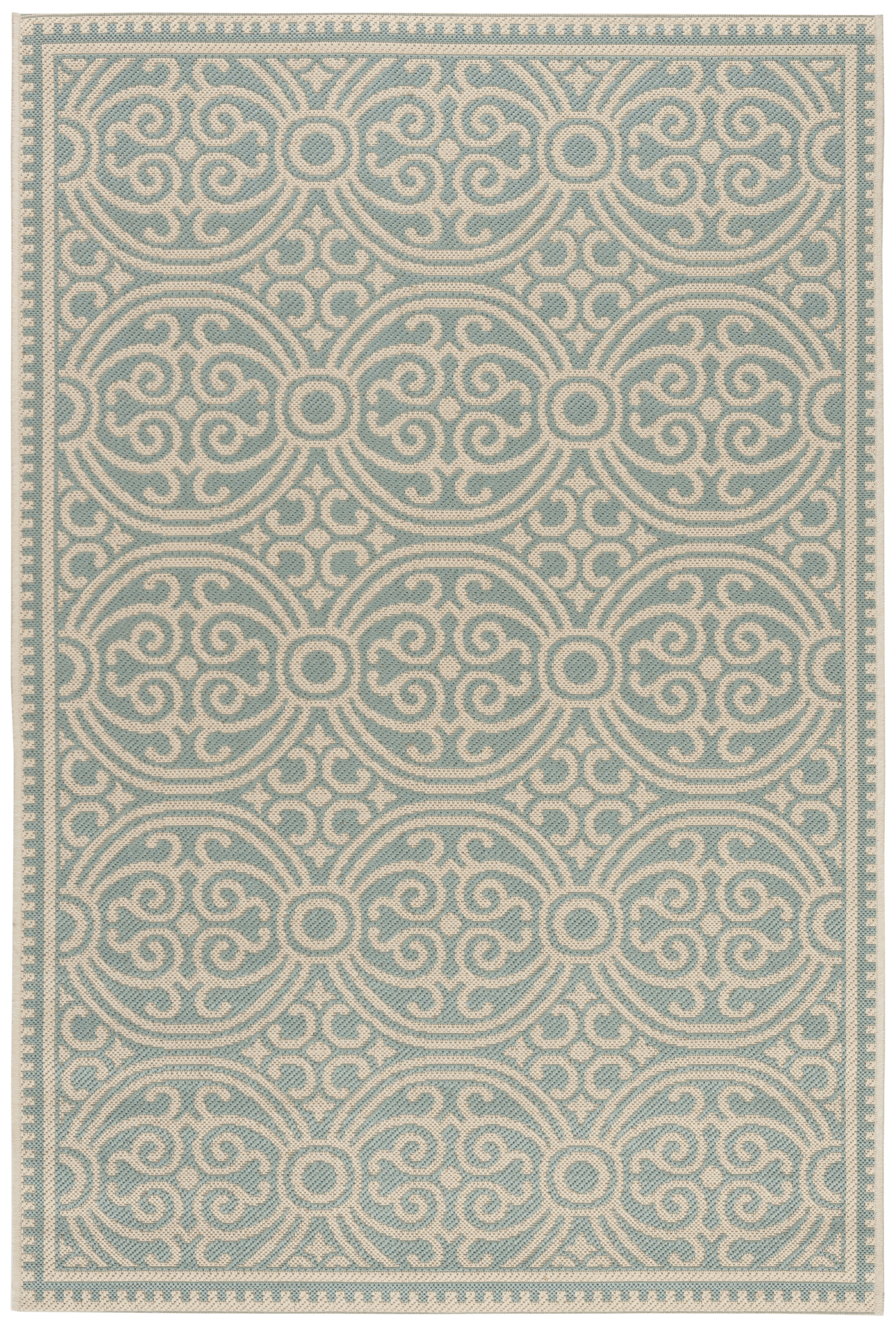BEACHHOUSE - Tapis interieur & exterieur en crème & turquoise, 79 x 152 cm