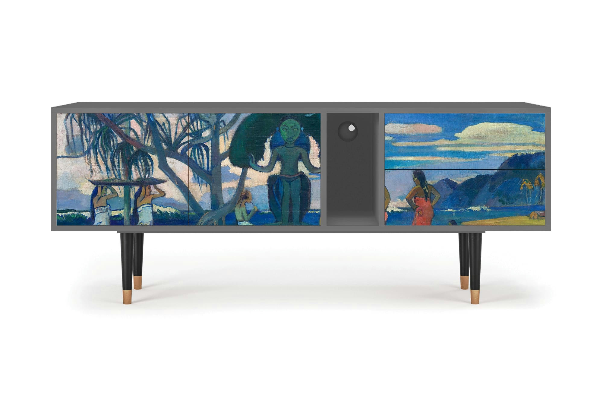 DAY OF THE GOD BY PAUL GAUGUIN - Meuble TV  multicolore 2 tiroirs et 2 portes L 170 cm