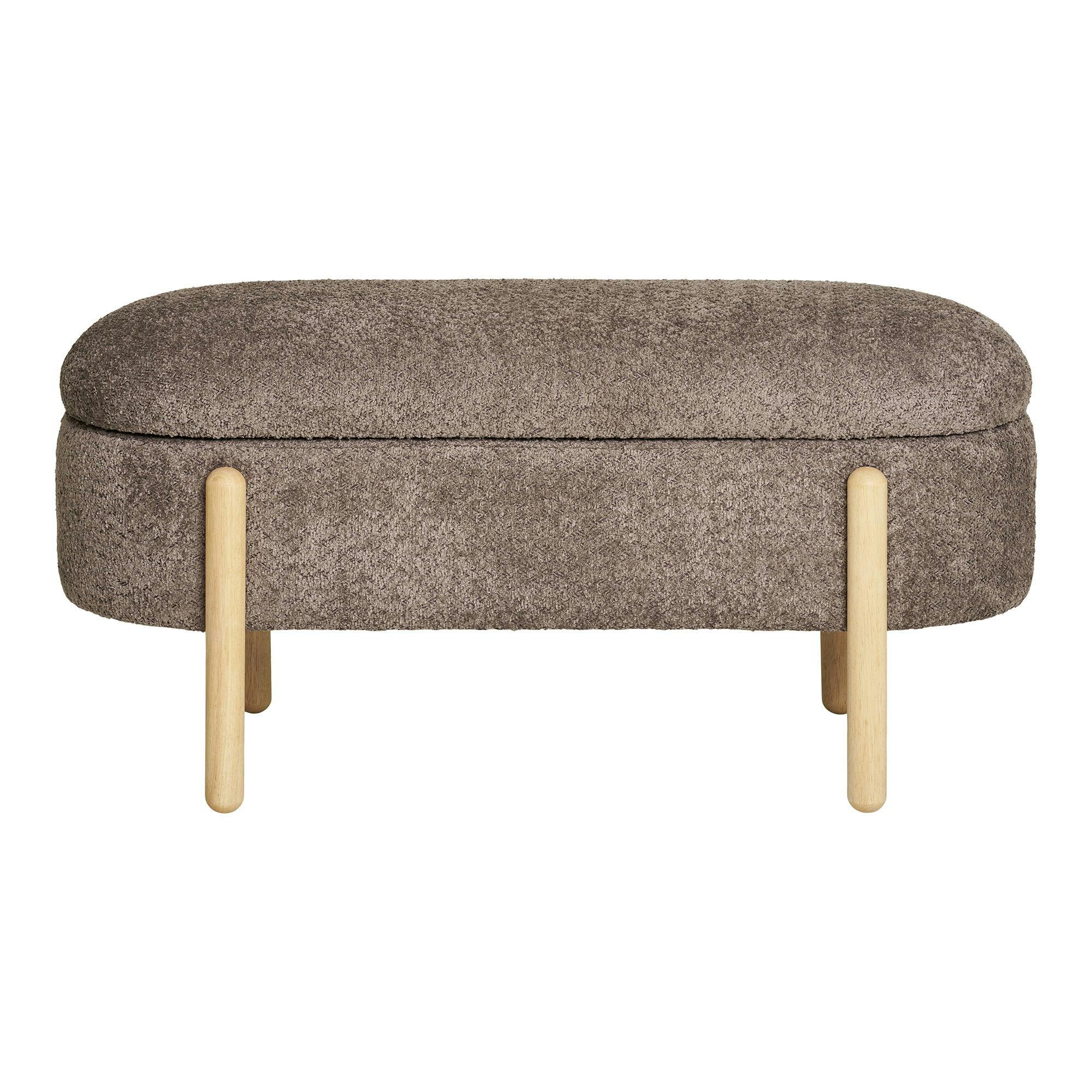 Banc coffre marron avec pieds en bois blond BRUGES