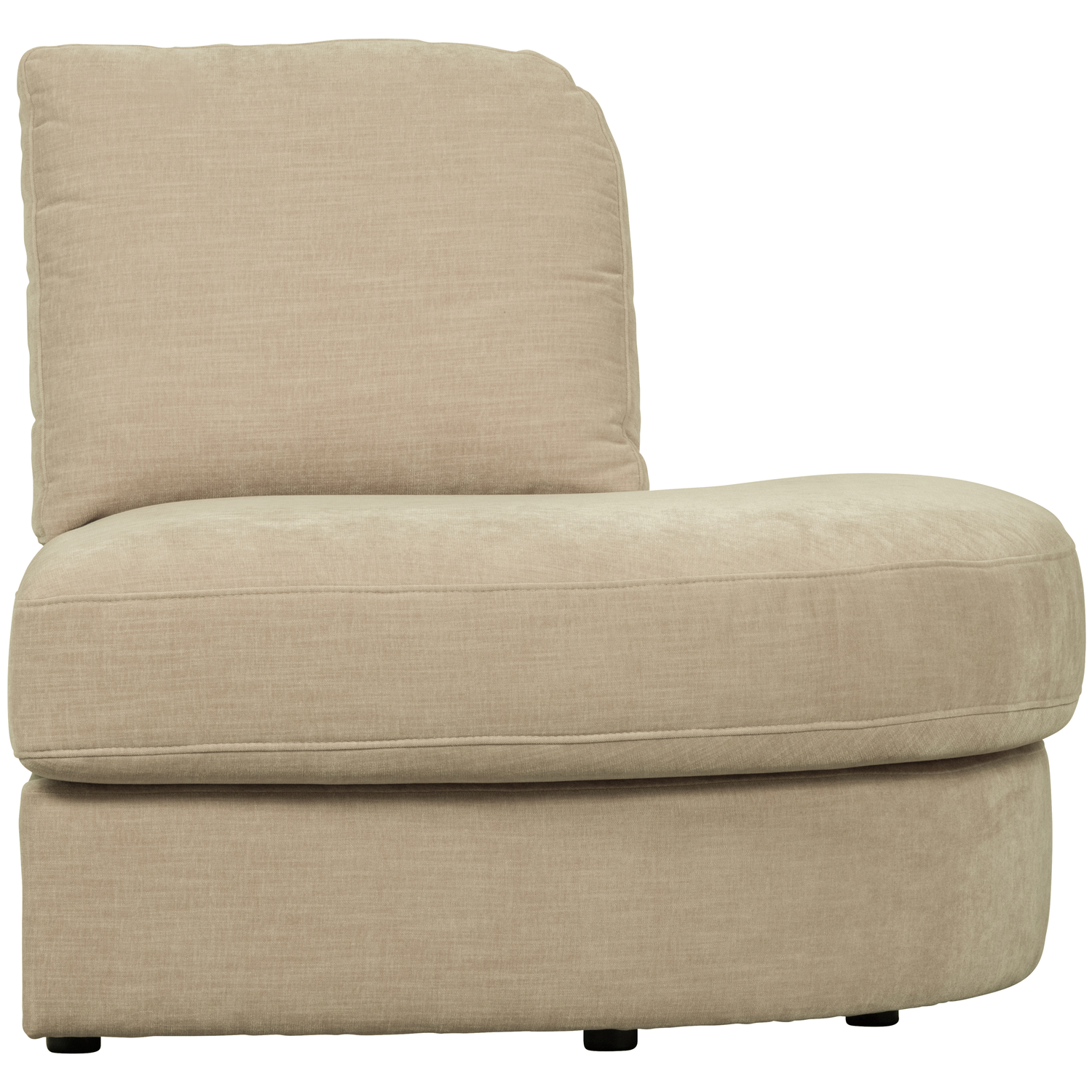 vtwonen 1-zits bank element ronde hoek rechts Family - Polyester - Zand - 85x93x98