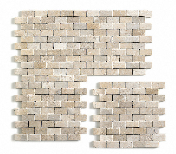 Carrelage de mosaïque/Plaque mosaïque mur et sol en marbre naturel coloris beige mat - 30 x 30 cm