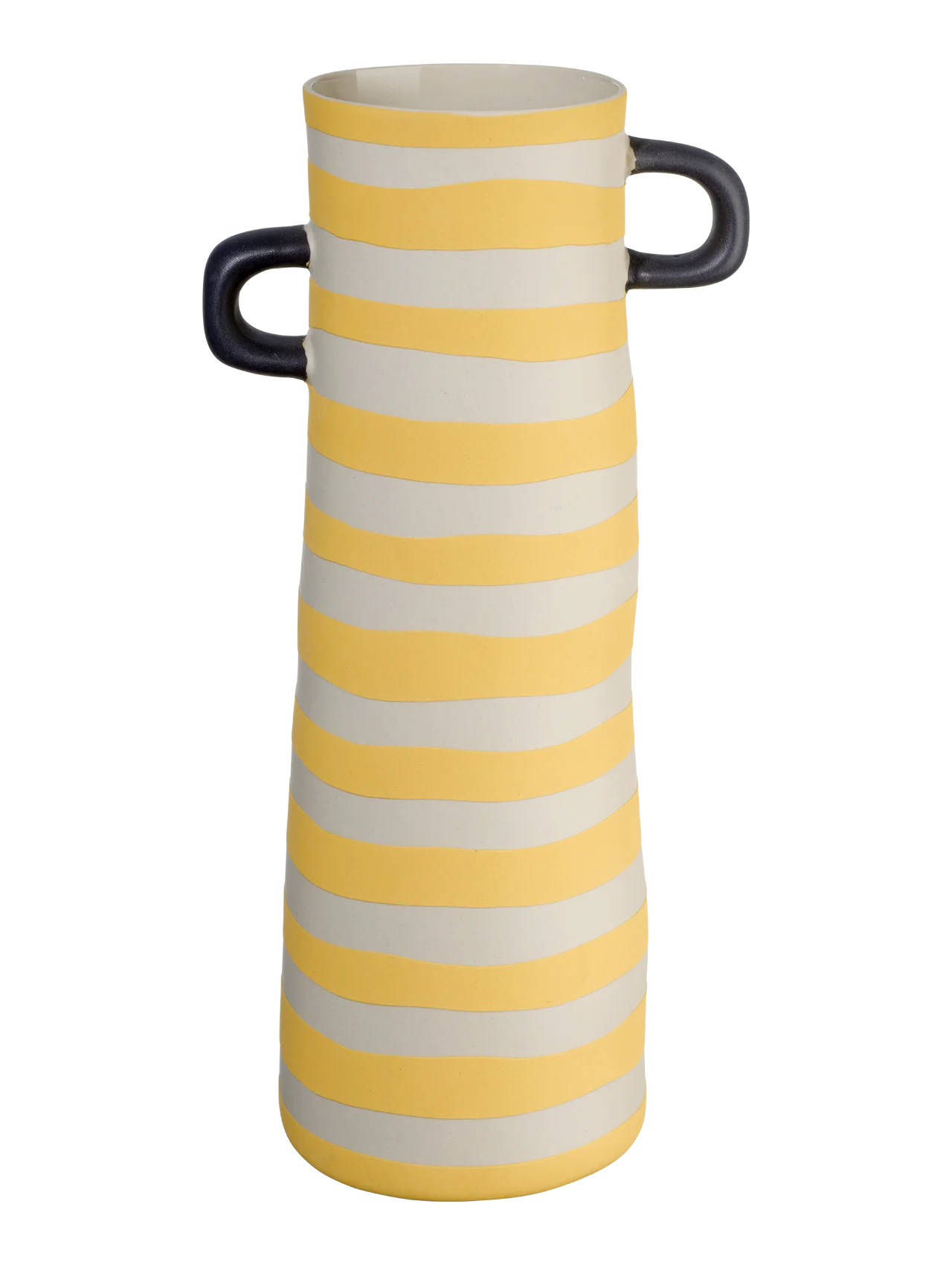 vase, gelb gestreift
