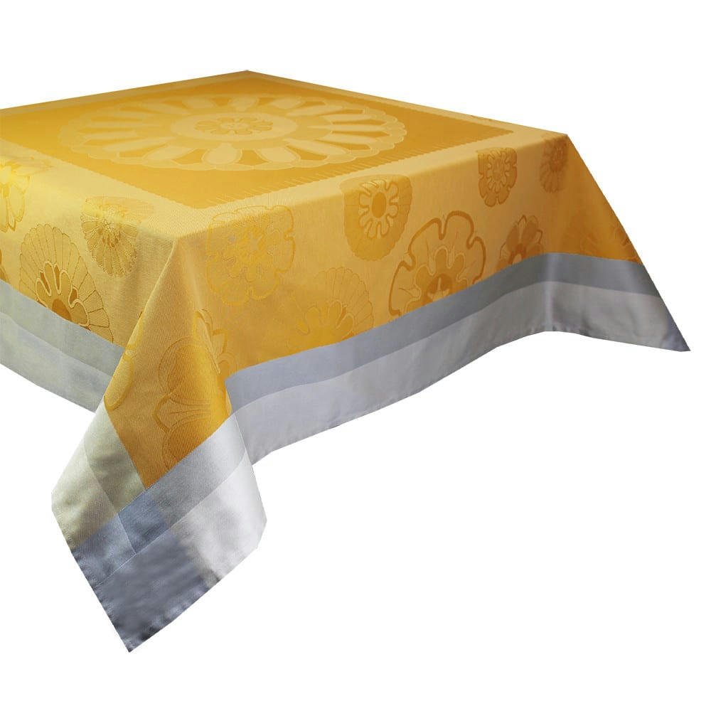 MURANO CURRY - Nappe  pur coton jaune 155x225