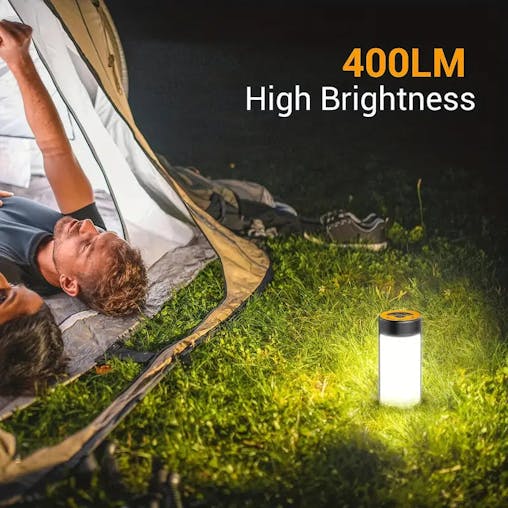 NNETM Rechargeable LED Camping Lantern with 5 Light Modes - Black