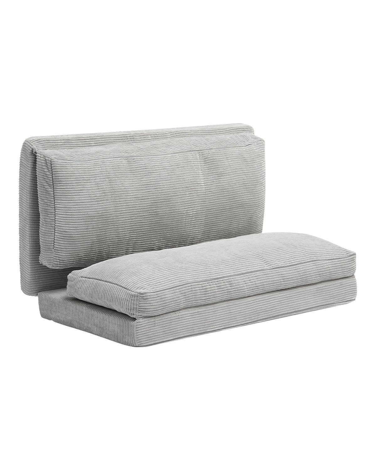 Narożnik sofa rozkładana 3w1 z poduszkami jasnoszara do salonu sypialni