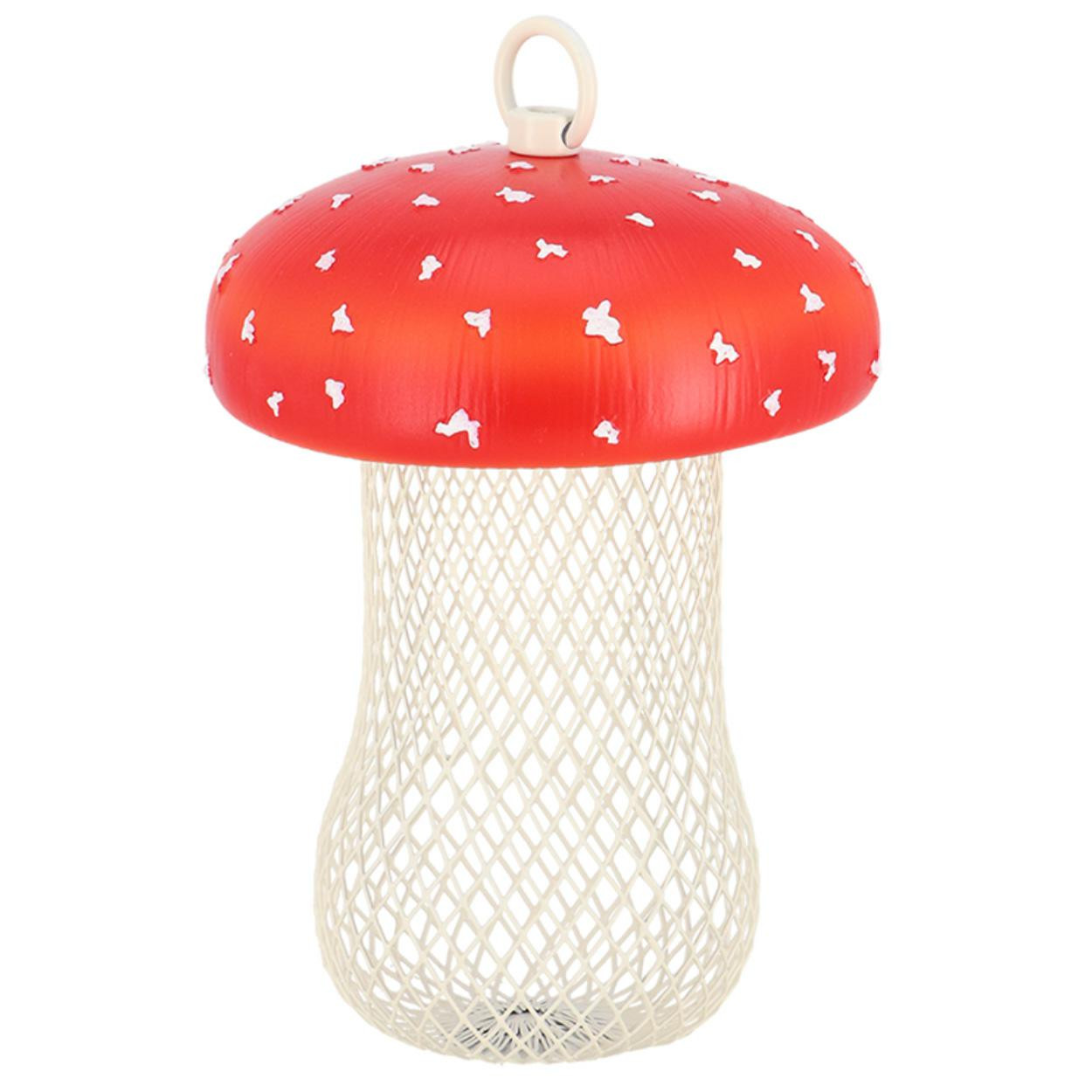 Karmnik dla ptaków silos czerwony 18 cm wiszący muchomor