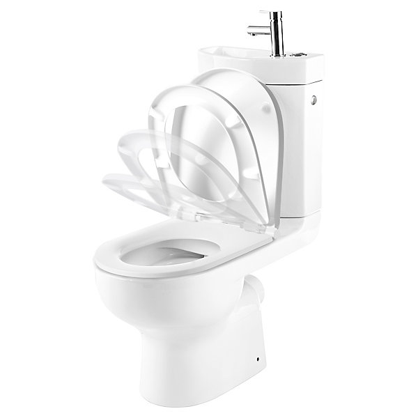 Pack WC à poser sans bride   lave-mains sortie horizontale GoodHome Cavally