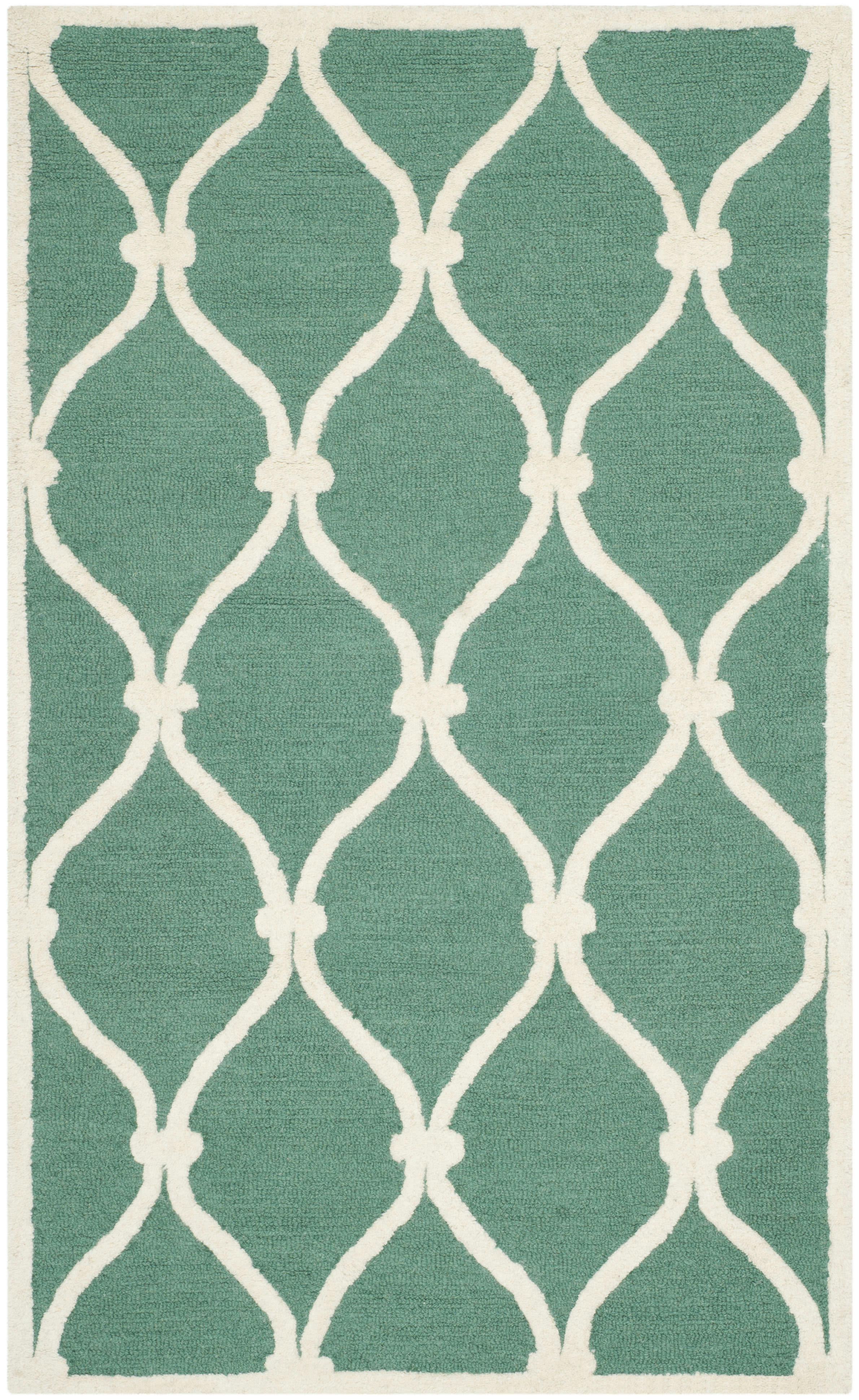 CAMBRIDGE - Tapis de salon interieur en teal & ivory, 91 x 152 cm