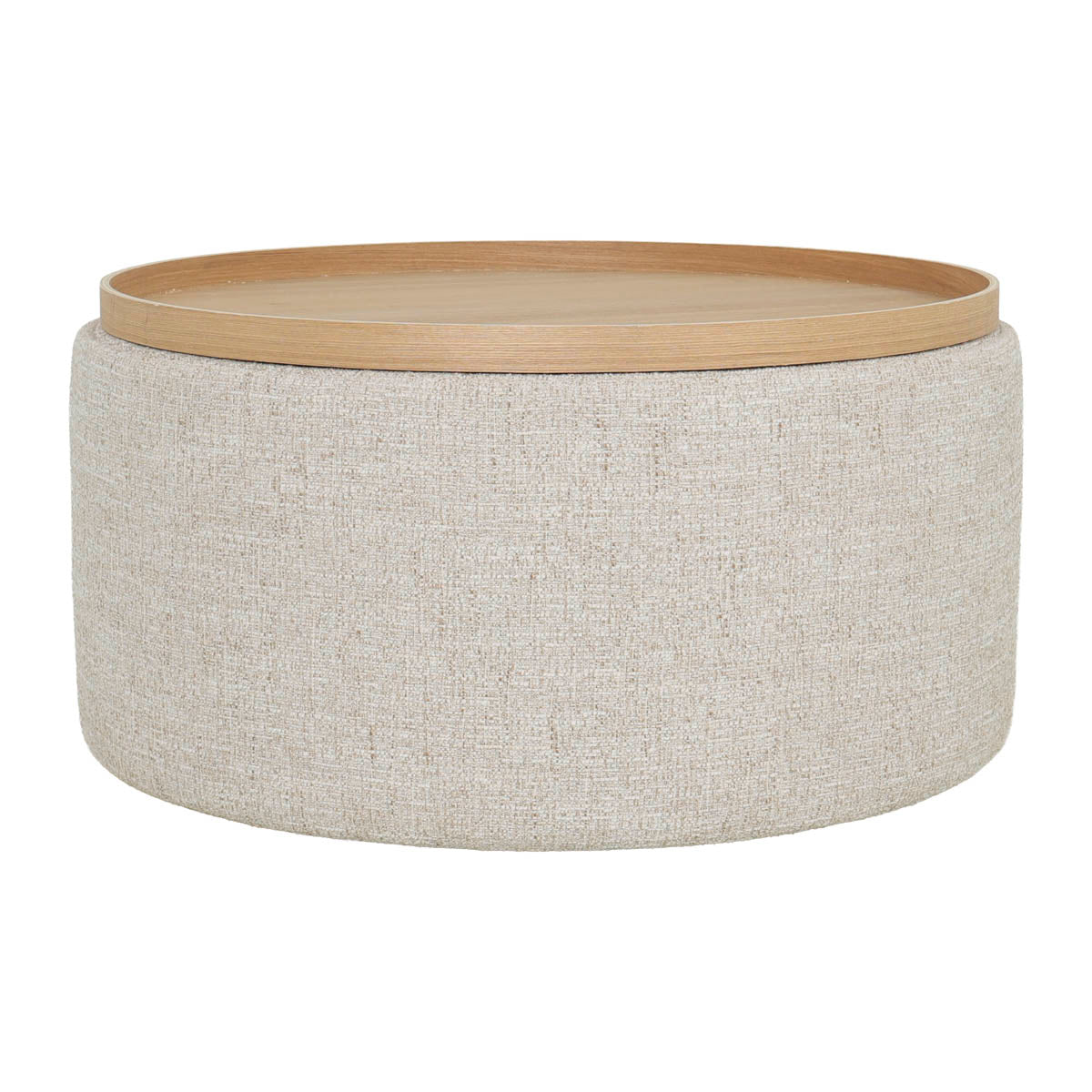 DÉJA Living Salontafel Zara - Rond Beige/Naturel - Incl. Opbergruimte - Ø80cm