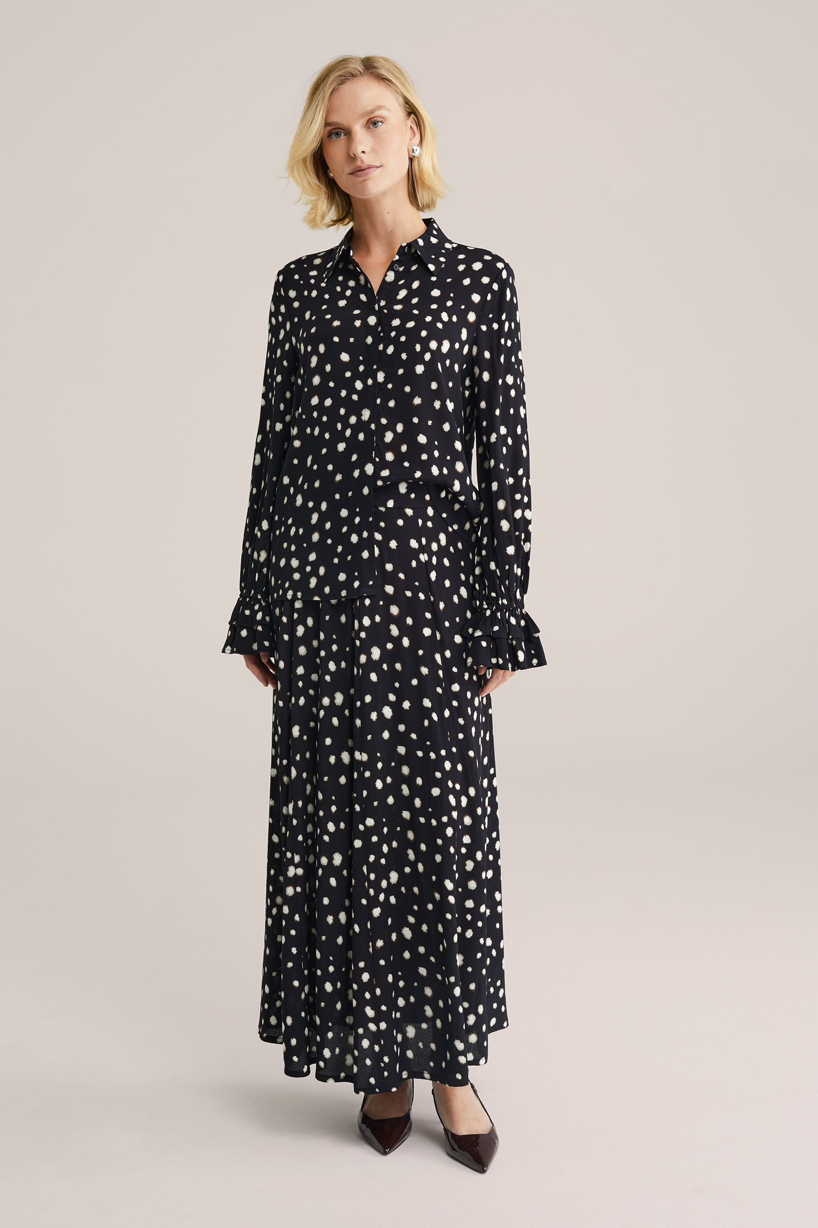 Dames midi-rok met print