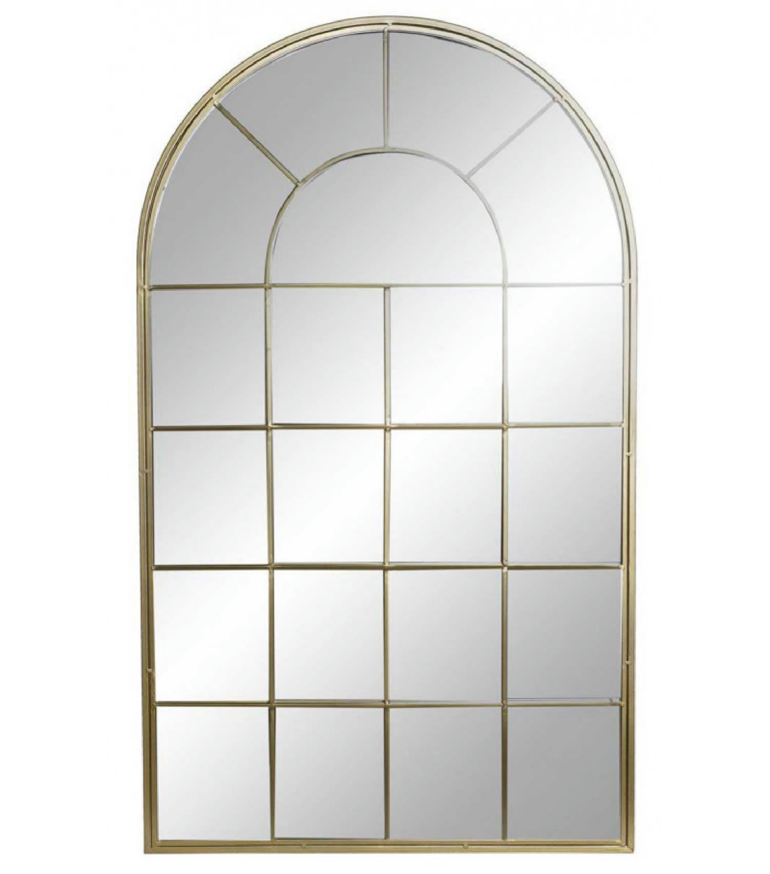 OR - Miroir fenêtre en métal doré H110cm