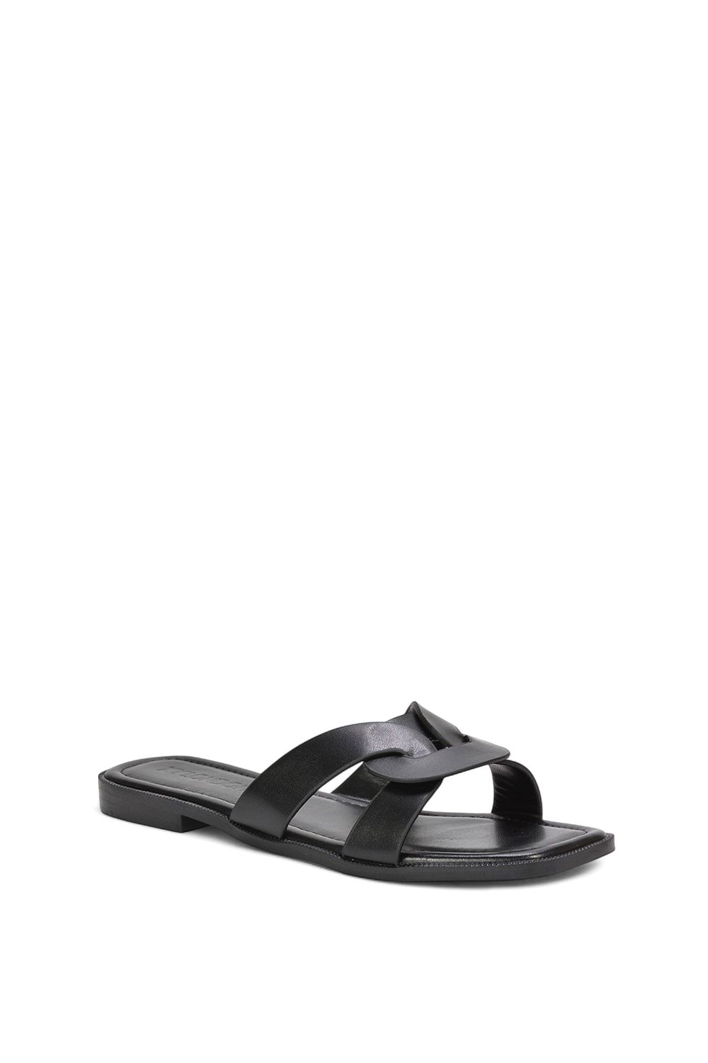 XY London Charley' Slip On Sandal Sliders With Square Toe