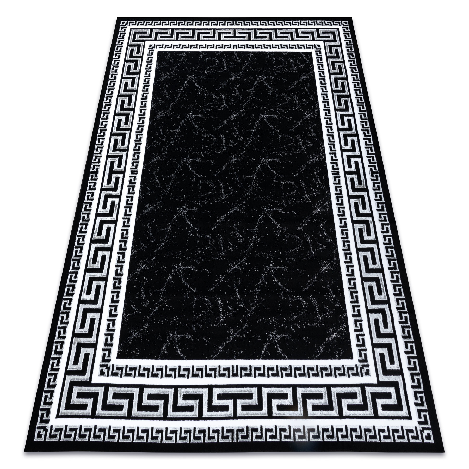 Dywan GLOSS nowoczesny2813 87 stylowy, ramka, grecki czarny / 280x370 cm