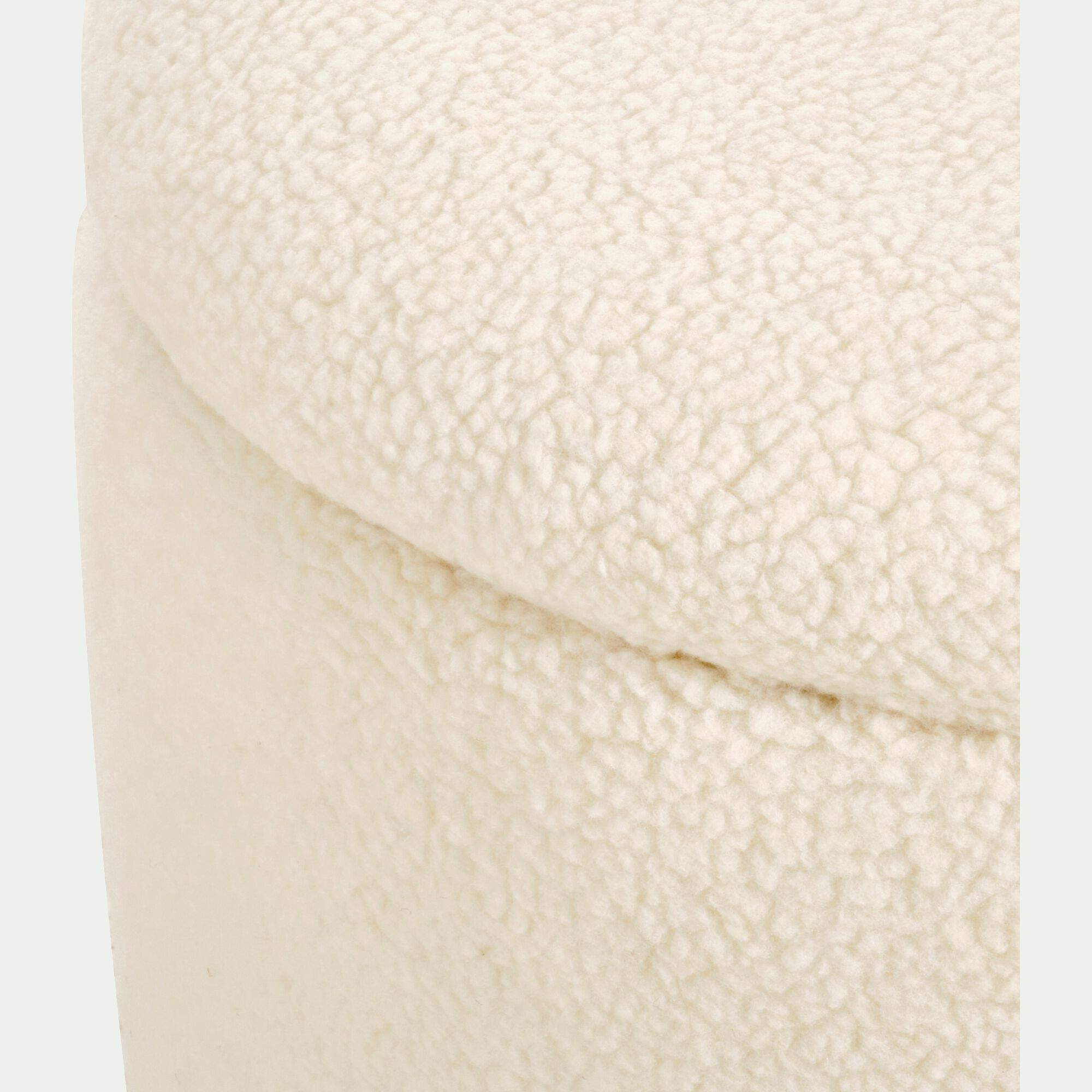 ELIAS - Pouf en tissu avec coffre de rangement - blanc H43cm