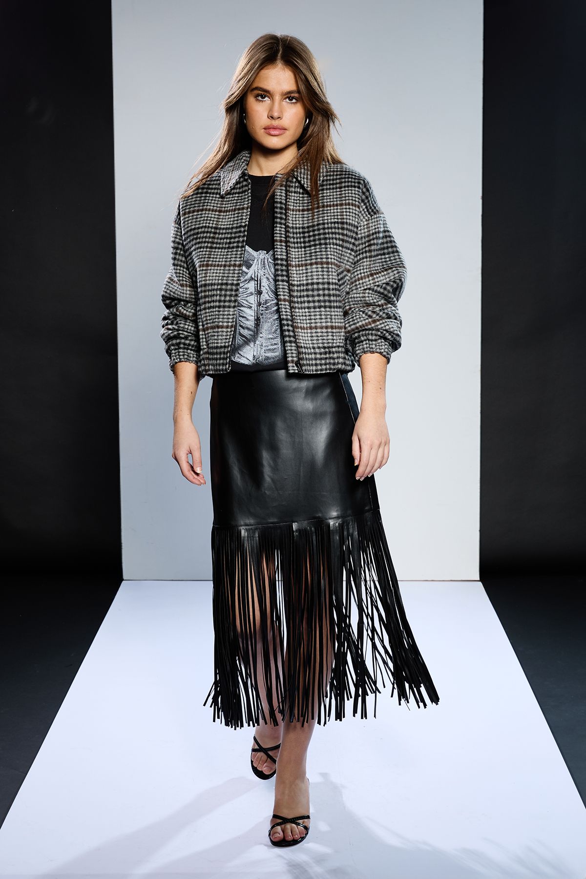 RUNWAY 1.8.1.8 Runway 1.8.1.8 Check Bomber Jacket