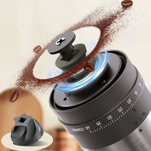 NNEOBA 1800mAh Electric Coffee Grinder 40 Level Adjustable Burr Grinder Black