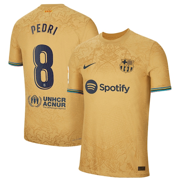 Pedri Barcelona Nike 2022/23 Away Authentic Player Jersey - Gold