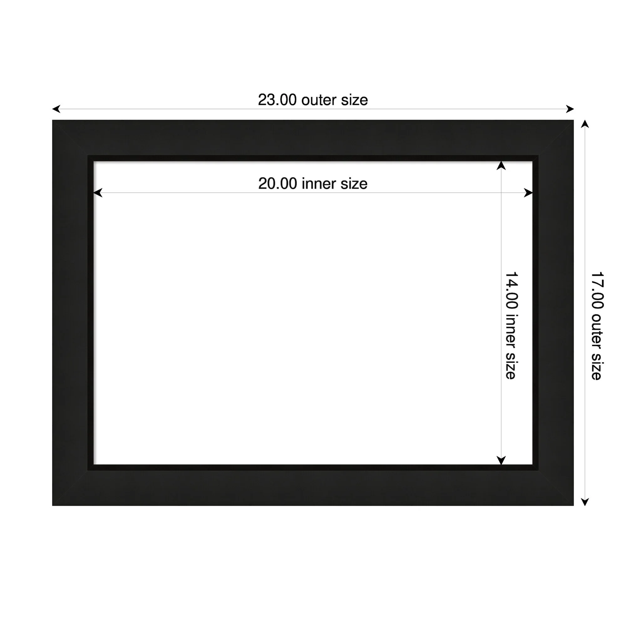 Amanti Art Midnight Black Narrow Framed Dry Erase Magnetic Board