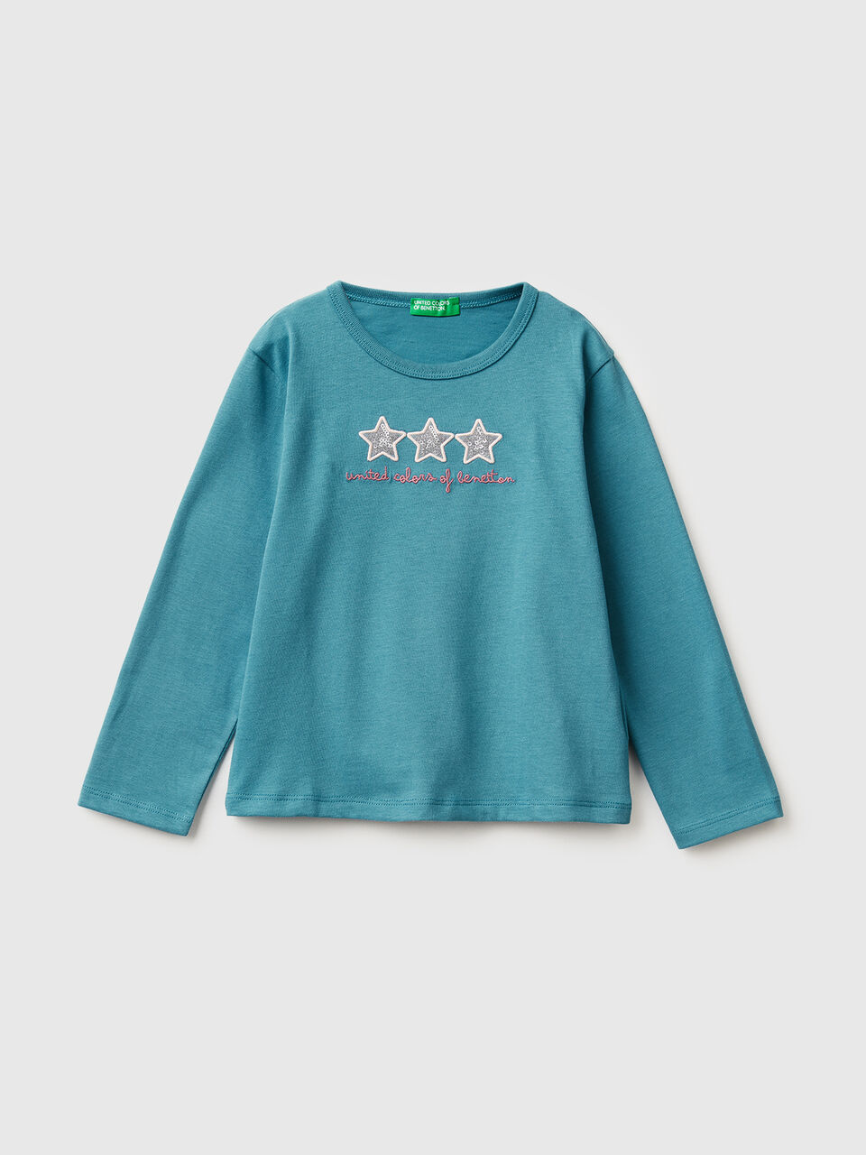 T-shirt with print and sequins