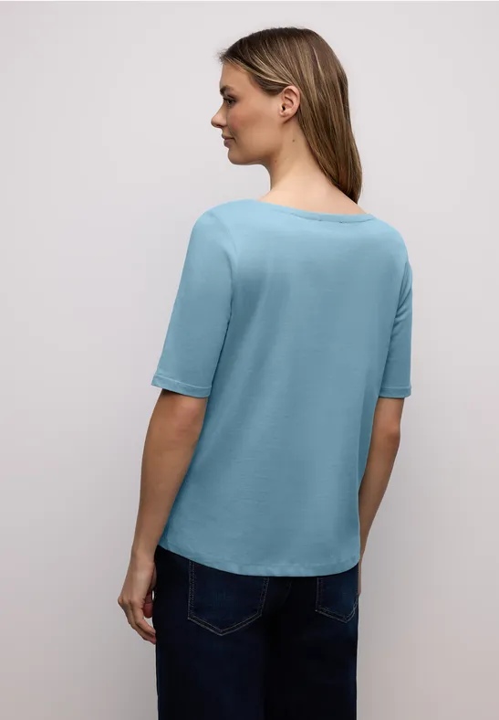 Shirt mit U-Boot-Ausschnitt