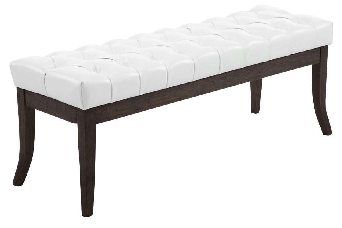 RAMSES - Banquette avec pieds en bois assise en similicuir Blanc