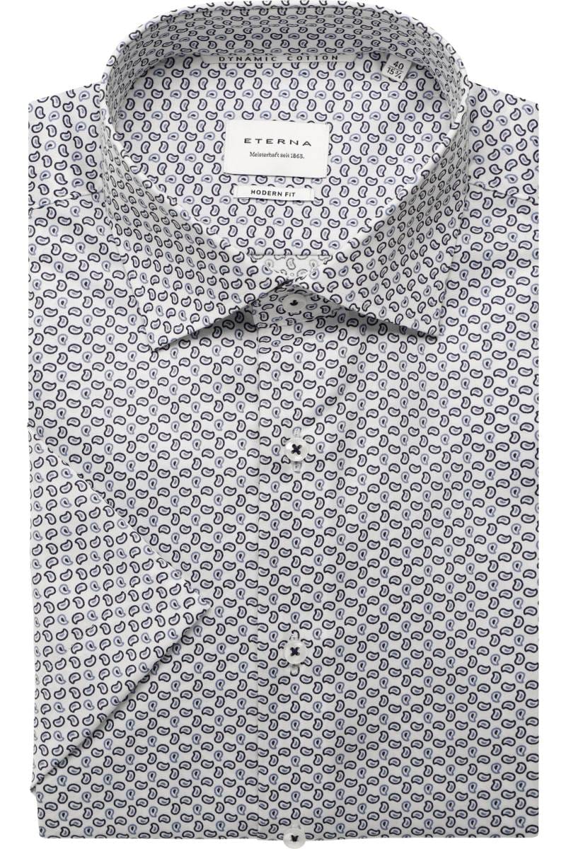 ETERNA Modern Fit Hemd mittelblau, Bedruckt