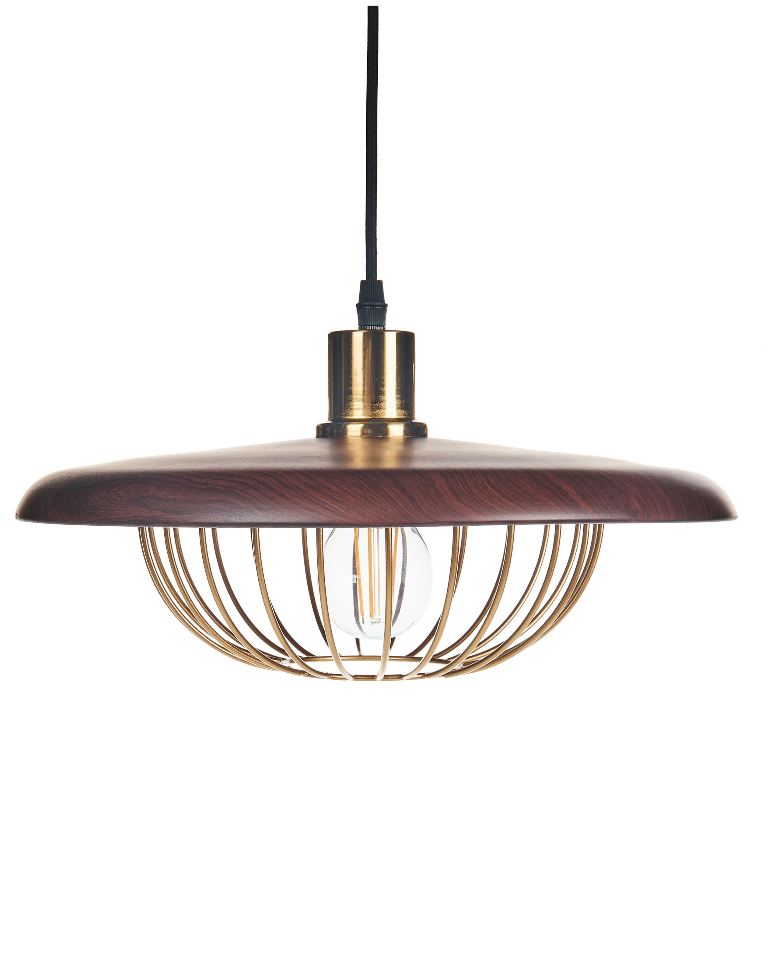 Lampa wisząca metalowa połysk złota
