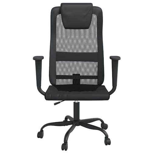 NNEVL Office Chair Black Mesh Fabric and Faux Leather