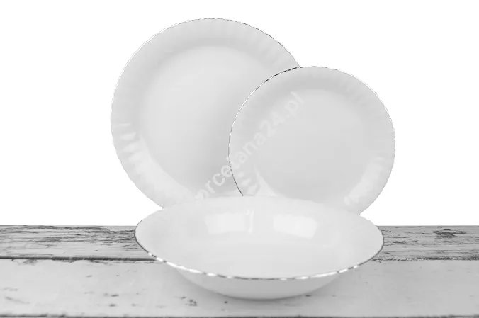 Komplet talerzy na 6 osób (18el) Chodzież - Iwona B357 PLATYNOWA LINIA GIFT BOX