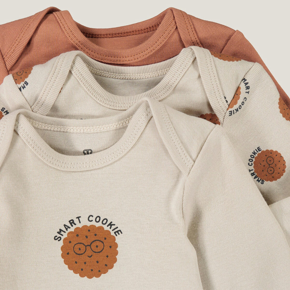 Lot de 3 bodies manches longues, thème cookies