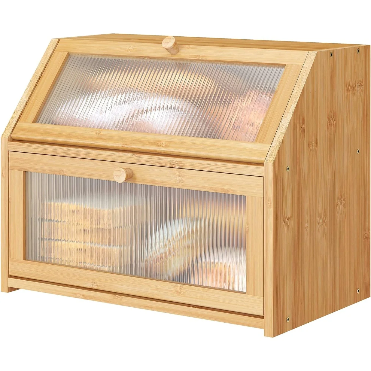 Bamboo Wood Large Capacity Bread Box Storage Bin