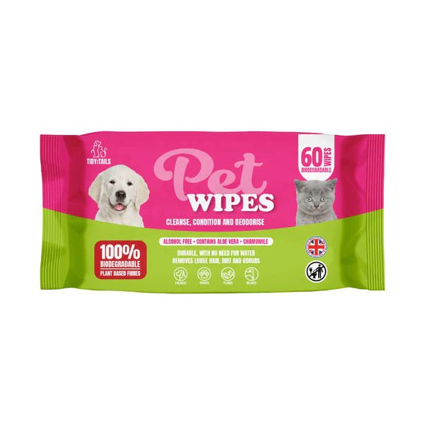 Tidy Tails Pet Wipes 60 Pack