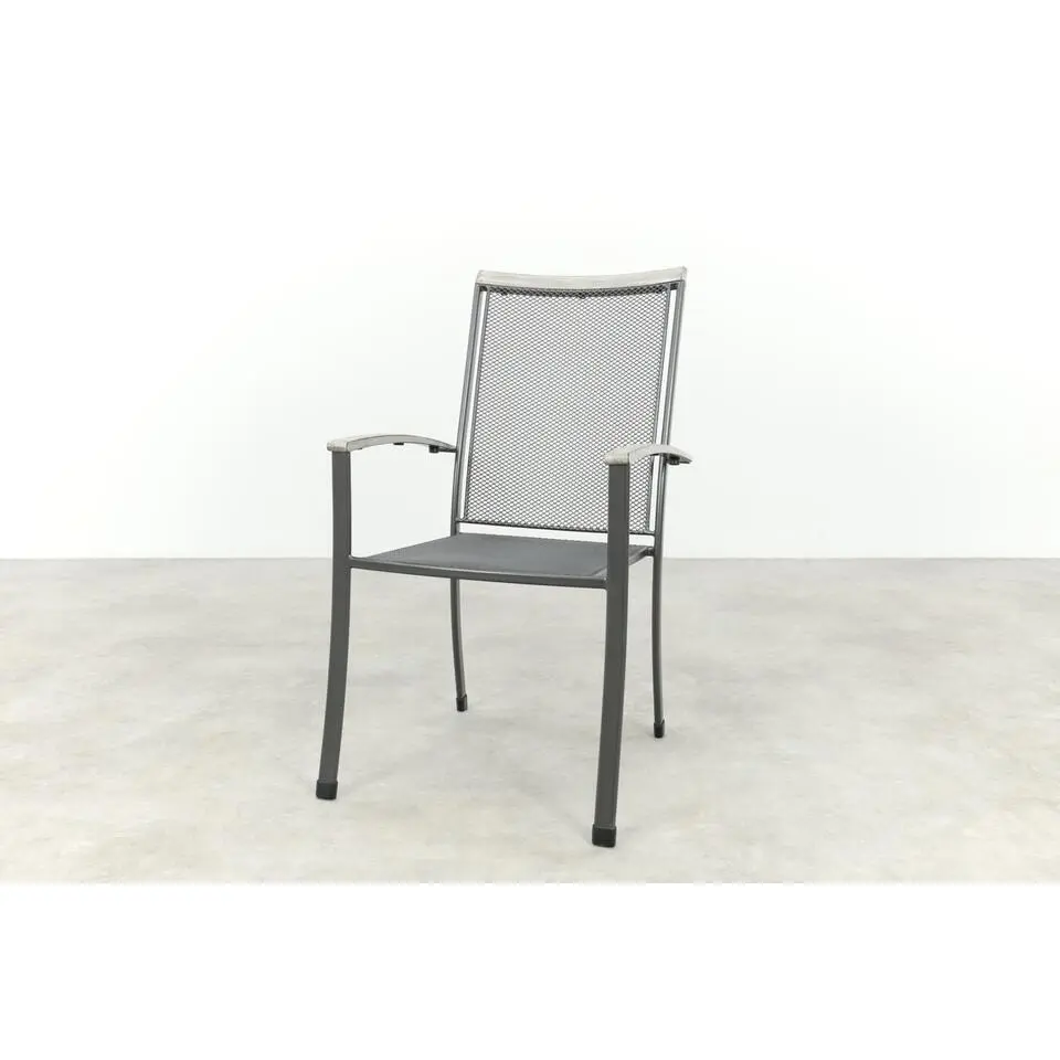 Royal Garden Balero strekmetaal stapelbare tuinstoel in Antraciet